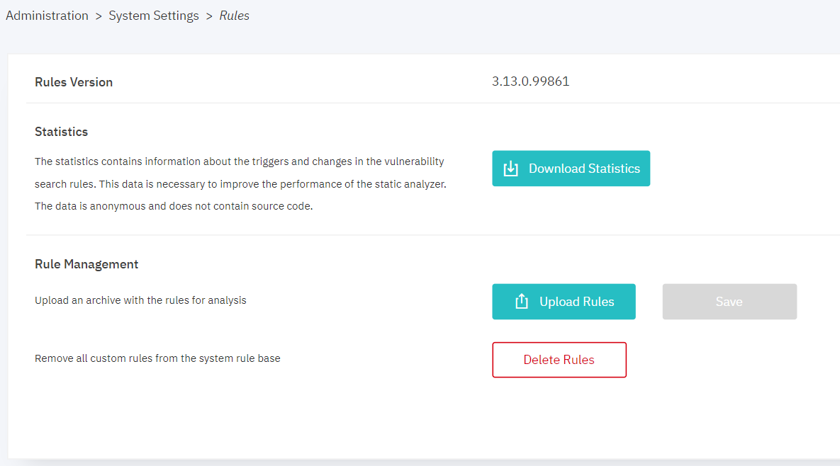 Figure 10.70: System > Rules > SAST