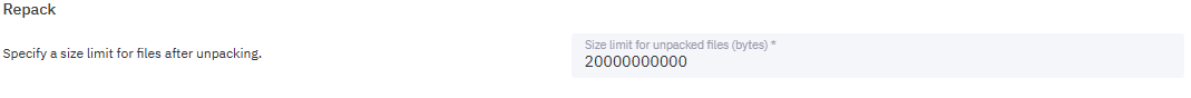 Figure 10.82: Size limit for uploaded files setting